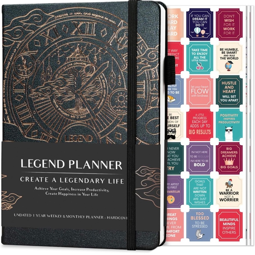 LAST CHANCE SALE! Legend Planner Gray Gold Detailing Weekly Monthly Organizer